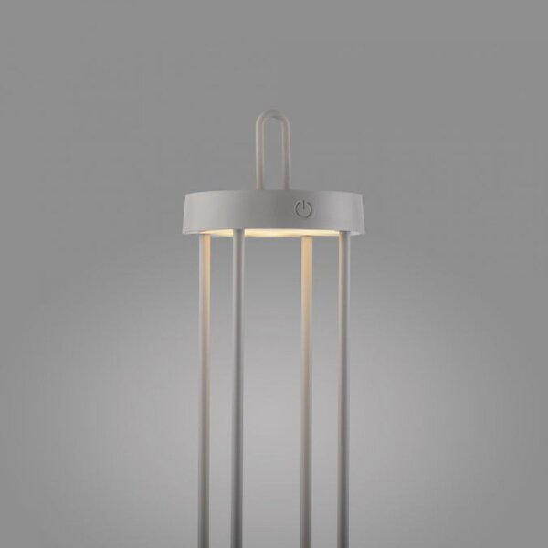 Lampe de table LED rechargeable métal dimmable IP44 2700 K Greige
