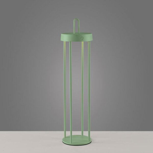 Lampe de table LED rechargeable métal dimmable IP44 2700 K vert