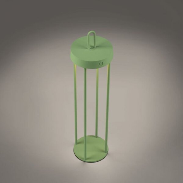 Lampe de table LED rechargeable métal dimmable IP44 2700 K vert