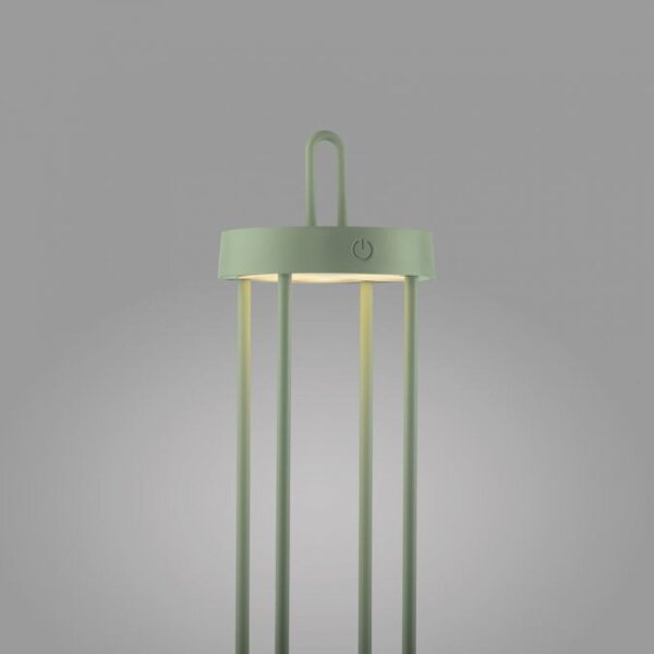 Lampe de table LED rechargeable métal dimmable IP44 2700 K vert
