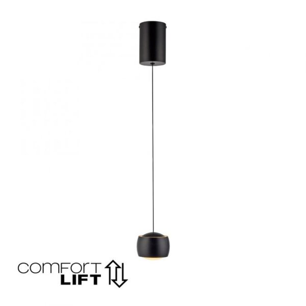 Suspension LED métal blanc chaud 3000 K 800 lm noir