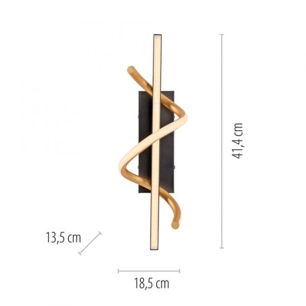 Applique LED métal dimmable 3000 K noir laiton