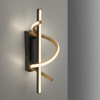 Applique LED métal dimmable 3000 K noir laiton