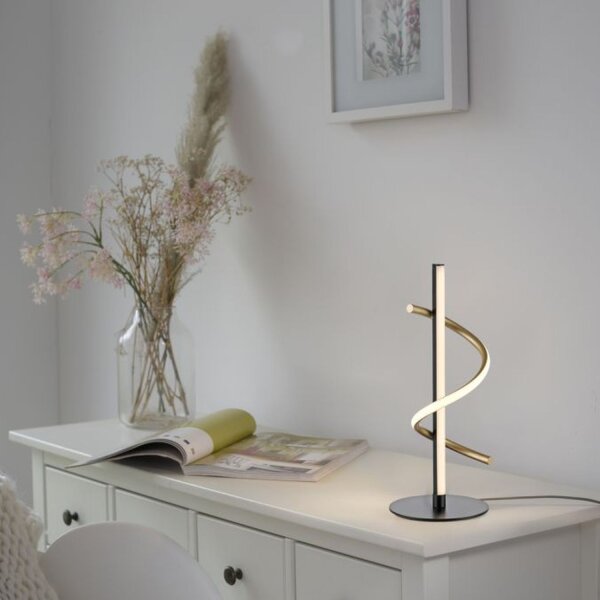Lampe de table LED métal 3000 K 2100 lm noir laiton