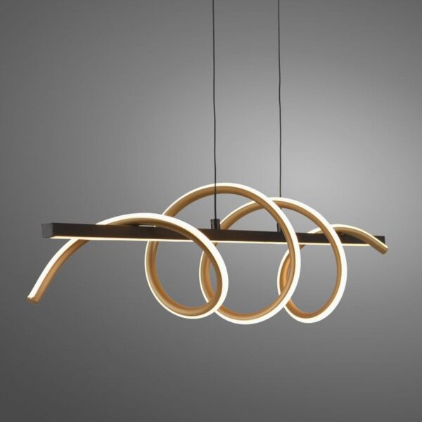 Suspension LED dimmable 121 cm 3000 K noir laiton