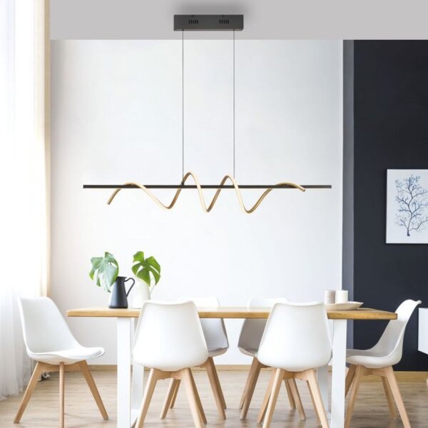 Suspension LED dimmable 121 cm 3000 K noir laiton