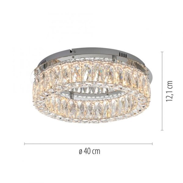 Lampe de plafonnier LED à intensité variable en verre acrylique chromé Ø40 cm 22 W