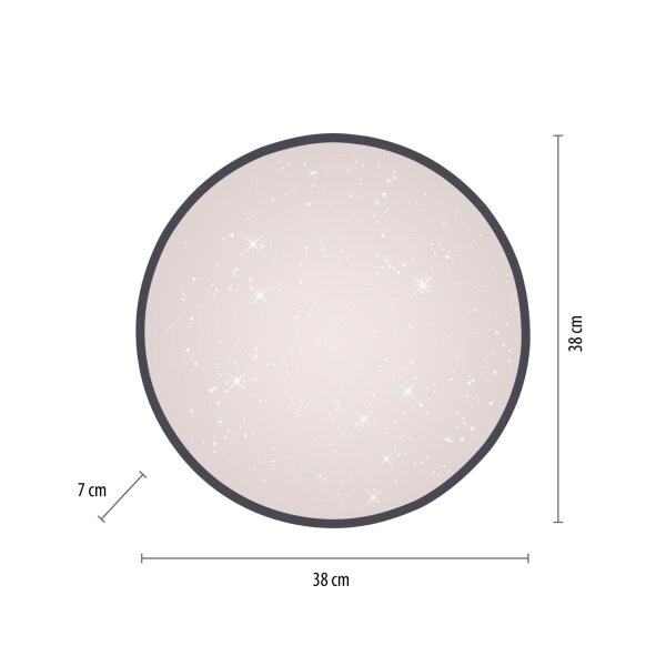 Plafonnier LED Ciel de nuit noir 3000 K intensité lumineuse variable