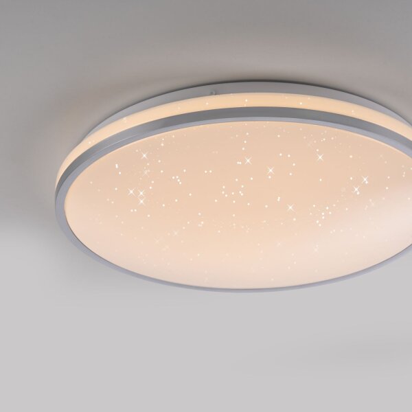 Lampe de plafonnier LED Ciel de nuit Argent Ø38 cm 20 W dimmable
