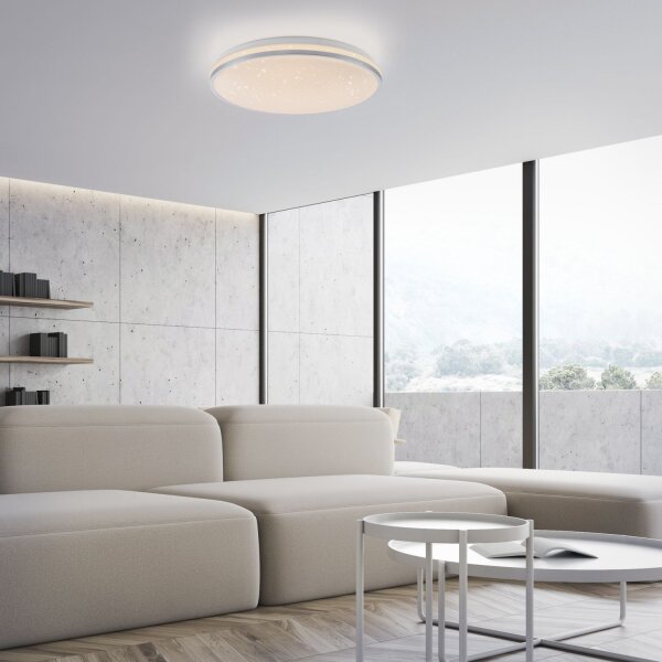 Lampe de plafonnier LED Ciel de nuit Argent Ø38 cm 20 W dimmable