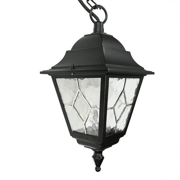 Lampe à suspendre noire IP43 Rustique Verre déglise
