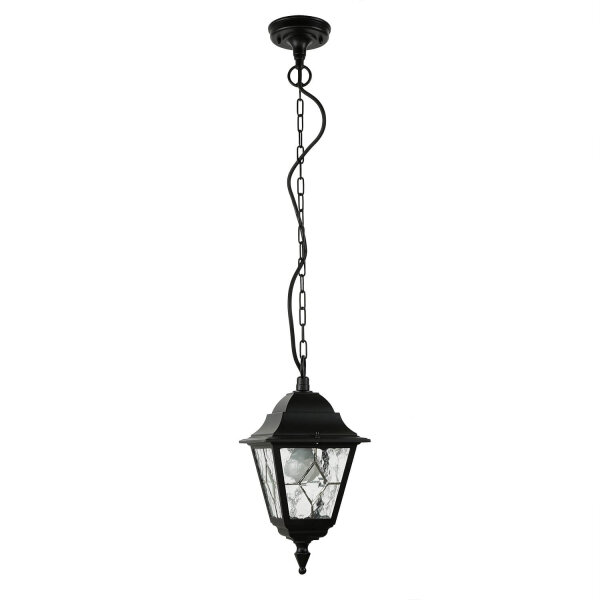 Lampe à suspendre noire IP43 Rustique Verre déglise