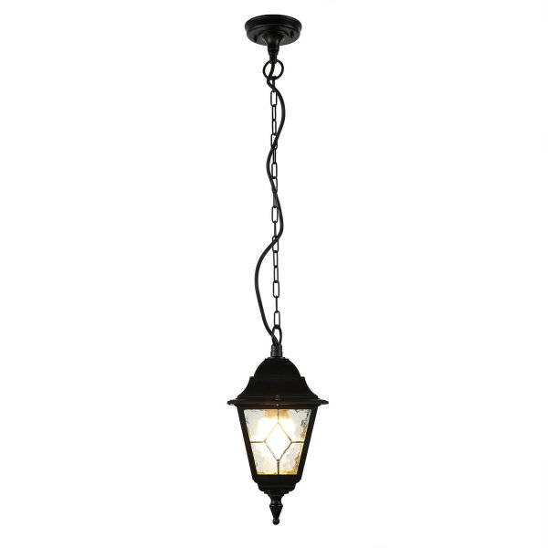 Lampe à suspendre noire IP43 Rustique Verre déglise