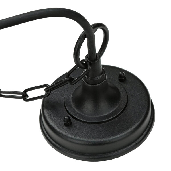 Lampe à suspendre noire IP43 Rustique Verre déglise