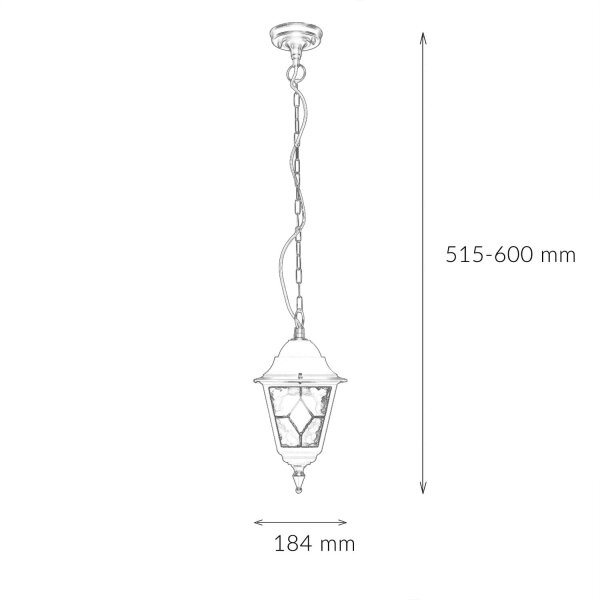 Lampe à suspendre noire IP43 Rustique Verre déglise