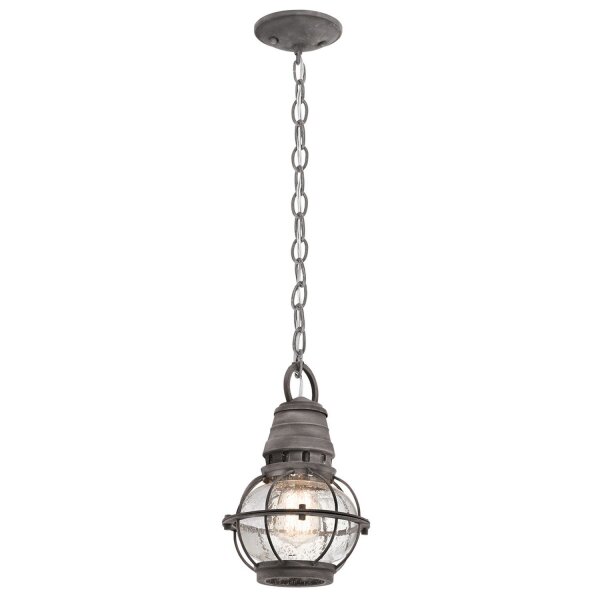 Lampe à suspendre dextérieur LOUIS verre acier IP44 Vintage