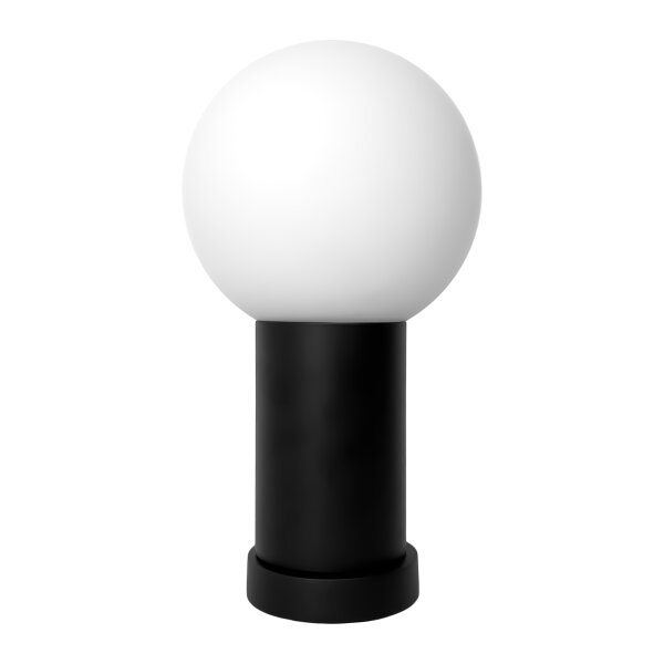 Tischlampe Schwarz Weiß H: 29 cm Messing Alu Glas E14