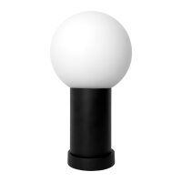 Tischlampe Schwarz Weiß H: 29 cm Messing Alu Glas E14