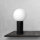 Tischlampe Schwarz Weiß H: 29 cm Messing Alu Glas E14