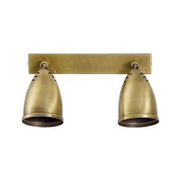 Wandspot 2-flammig E27 in Bronze hell verstellbar Messing
