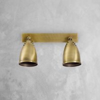Wandspot 2-flammig E27 in Bronze hell verstellbar Messing