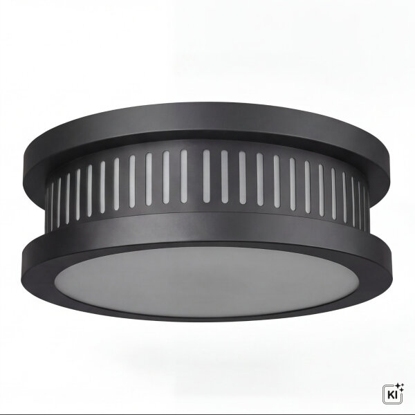 Outdoor Deckenleuchte rund Ø 30,5 cm 3x E14 IP44 Schwarz