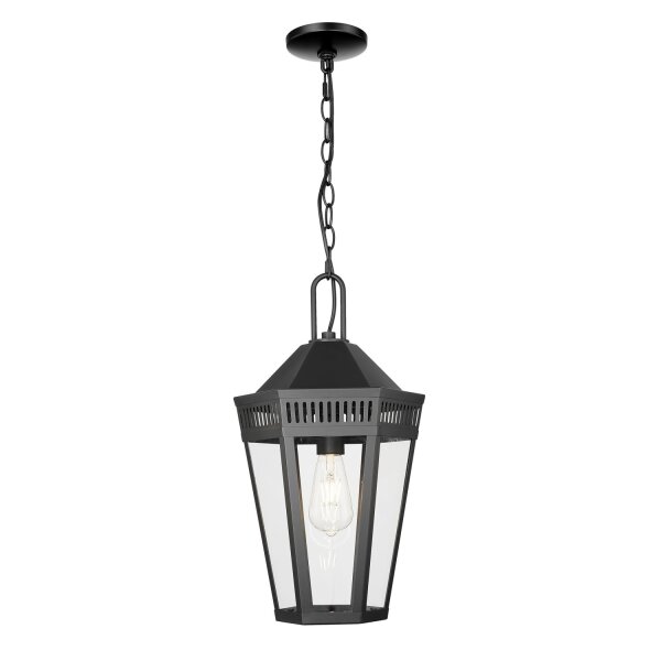 Pendelleuchte außen Schwarz E27 IP23 B: 28 cm Vintage