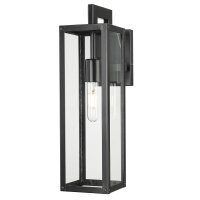 Wandleuchte außen Schwarz Edelstahl Glas H: 45,8 cm...