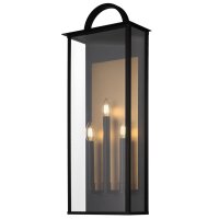 Wandleuchte außen Schwarz Messing H: 76 cm...