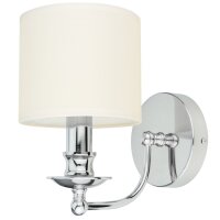 Wandlampe innen klein H: 25cm Chrom Weiß Wand E14...