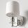 Wandlampe innen klein H: 25cm Chrom Weiß Wand E14 Metall Stoff