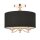 Deckenleuchte Stoff Metall D: 40 cm in Gold Schwarz 3x E14