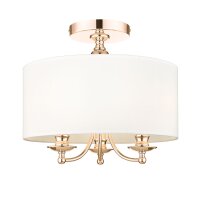 Deckenleuchte rund D: 40 cm in Gold Wei&szlig; 3x E14...