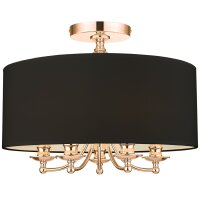 Deckenlampe rund Ø 50 cm in Schwarz Gold 5x E14...