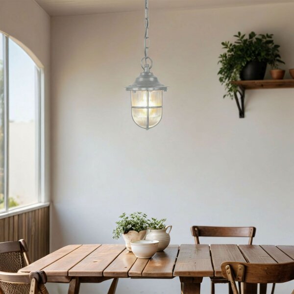 Außenleuchte Echt-Messing Glas E27 IP54 rund D: 16 cm