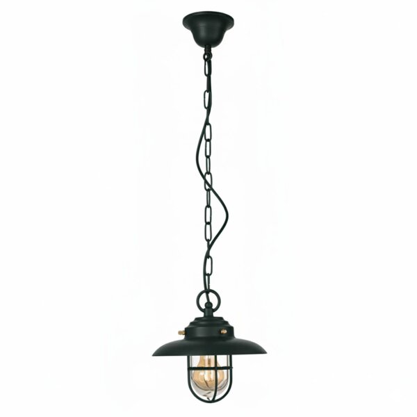 Außenlampe Messing massiv Glas rund Ø 23 cm IP54 Grün