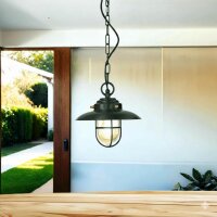 Au&szlig;enlampe Messing massiv Glas rund &Oslash; 23 cm...