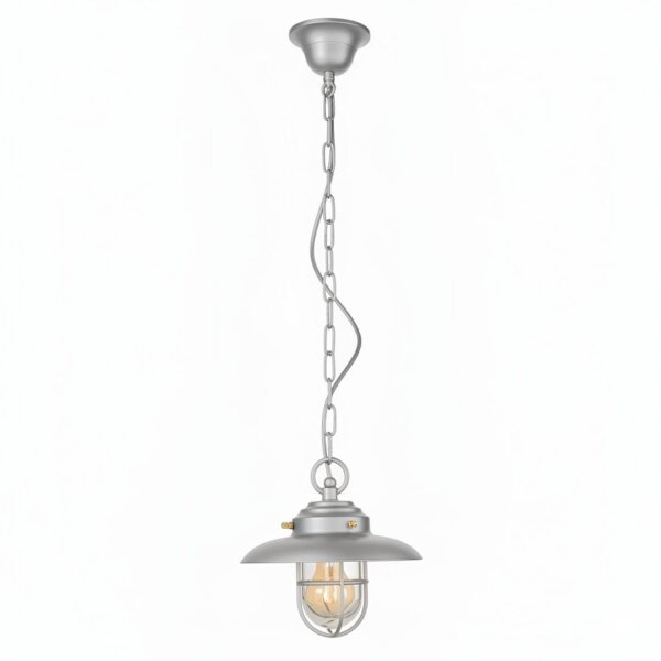 Außenlampe Messing massiv Glas rund D: 23 cm IP54 Grau