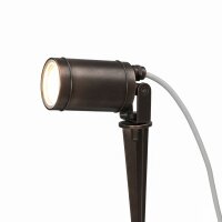 Außenleuchte Echt-Messing 27 cm Erdspieß IP64...
