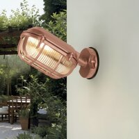 Au&szlig;enleuchte Wand Glas Messing massiv E27 IP64 Maritim