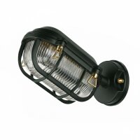 Außenleuchte Wand Glas Echt-Messing E27 IP64 H:...