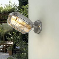 Au&szlig;enleuchte Wand Messing Glas E27 IP64 15,5 cm hoch