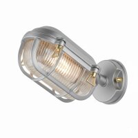 Außenleuchte Wand Messing Glas E27 IP64 15,5 cm hoch