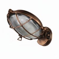 Wandlampe außen Messing massiv Glas E27 IP64 rund