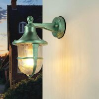 Außenwandleuchte Messing massiv Glas E27 IP64 Maritim