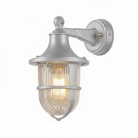 Wandlampe außen Messing Glas 27 cm hoch IP64 Grau E27