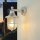 Wandlampe außen Messing Glas 27 cm hoch IP64 Grau E27