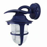 Wandleuchte au&szlig;en Echt-Messing Glas E27 IP64 24 cm...