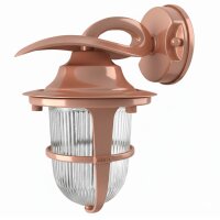 Au&szlig;enwandlampe Echt-Messing Glas H: 24 cm IP64 E27