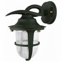 Wandlampe au&szlig;en Echt-Messing Glas 24 cm hoch IP64...